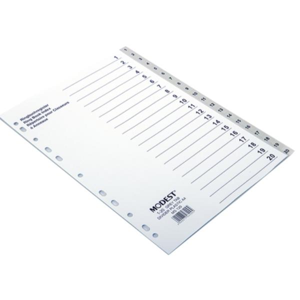 Divider 1-20 A4, Gray - 20 Sets