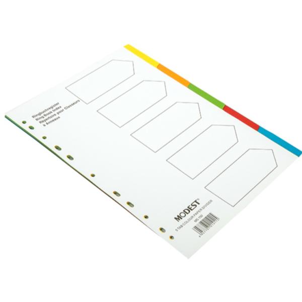 Divider 5 Color Tab, A4 - 50 Sets