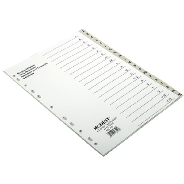 Divider PVC, A-Z A5, Gray - 25 Sets