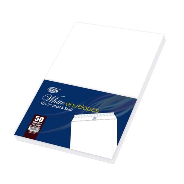 Envelope, White 10x7 Inches - 50 Pieces