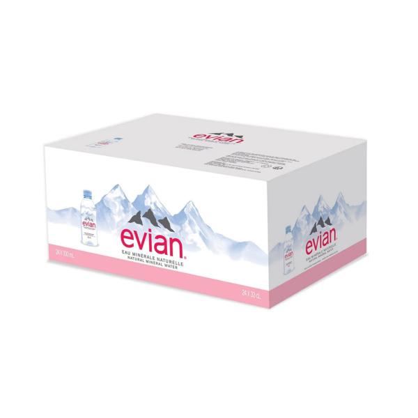 Evian Natural Mineral Water, PET bottle - 330 ml