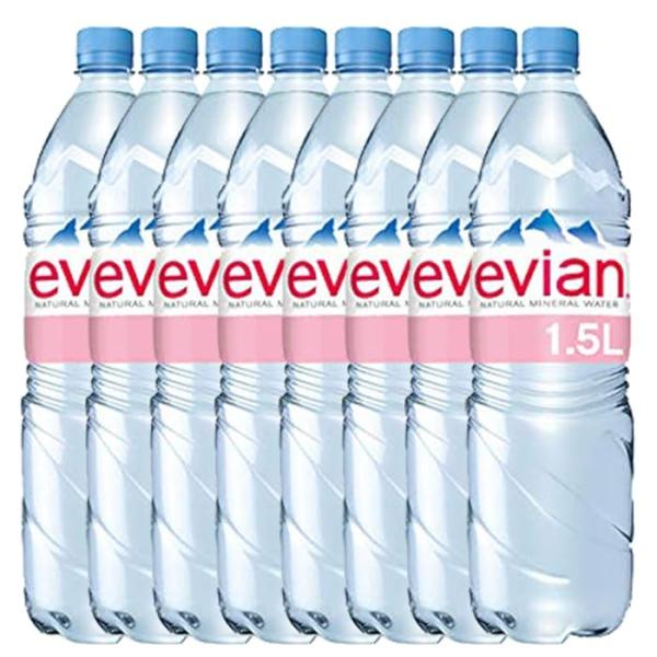 Evian Natural Mineral Water, PET bottle - 1.5 Liter