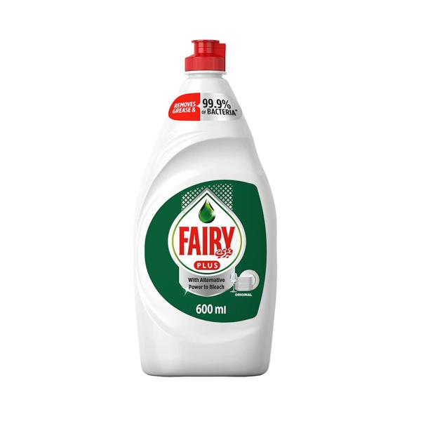 Fairy Plus Original with Alternative Power to Bleach, Dish Washing Liquid Soap - 600 ml