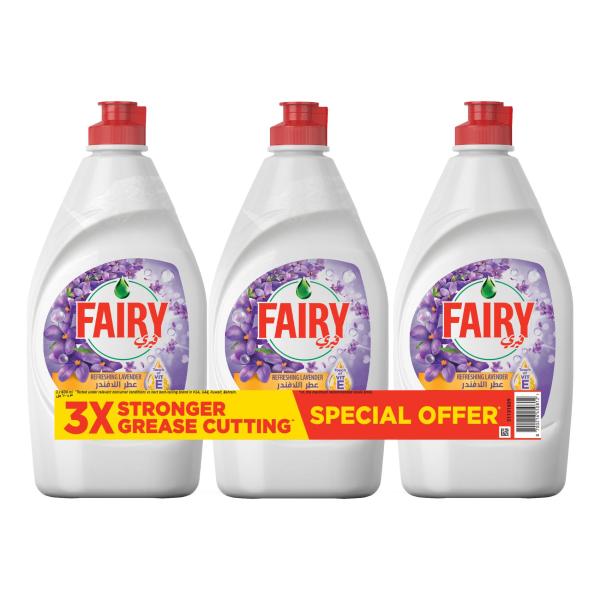 Fairy Refreshing Lavender, Dish Washing Liquid Soap - 600 ml (Triple Pack)