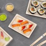 Falcon Bagasse Sushi Tray SS-04 - 50 pcs x 10