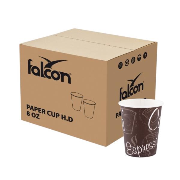 Falcon Brown Heavy Duty Paper Cup, 8 oz - 1000 pcs