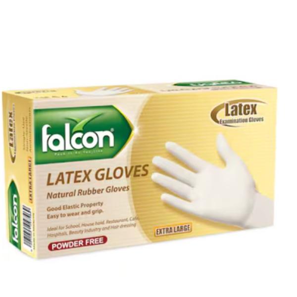 Falcon Latex Gloves Powder Free, Extra Large - 100 pcs