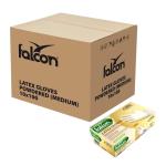 Falcon Latex Gloves Pre-Powdered, Medium - 100 pcs