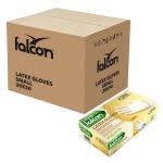 Falcon Latex Gloves Pre-Powdered, Small - 100 pcs