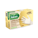 Falcon Latex Gloves Pre-Powdered, Medium - 100 pcs