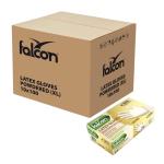 Falcon Latex Gloves Pre-Powdered, Extra Large - 100 pcs