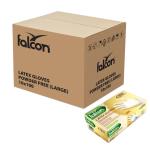 Falcon Latex Gloves Pre-Powdered, Large - 100 pcs