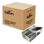 Falcon Nitrile Gloves Powder Free, Small (Black) - 100 pcs