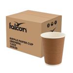 Falcon Paper Cup Ripple Brown, 12 oz - 25 pcs