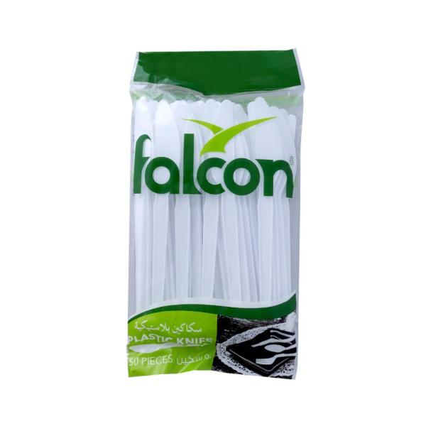 Falcon Plastic Knife, White - 50 pcs