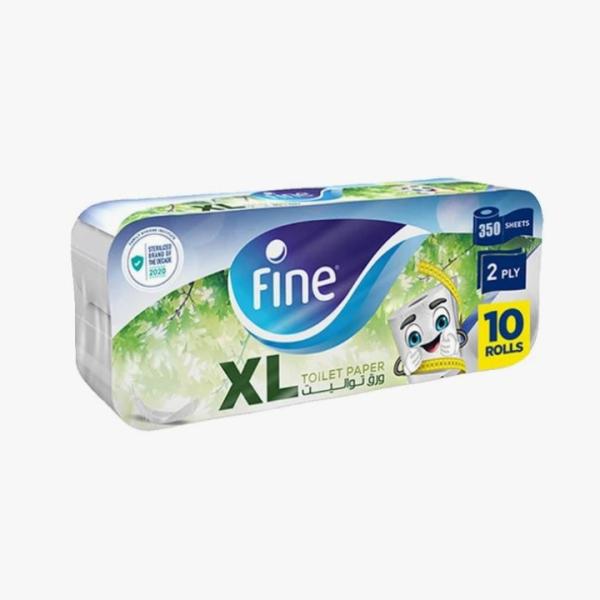 Fine Solutions Prime Toilet Tissue Roll, 2 Ply, XL - 350 Sheets