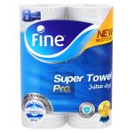 Fine Towel Household, Super Towel PRO, 3 Ply, 60 Sheets - 2 Rolls