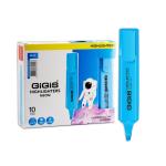 GIGIS Highlighter, Neon Blue - Pack of 10