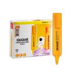 GIGIS Highlighter, Neon Orange - Pack of 10