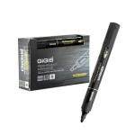 GIGIS Permanent Marker, Bullet Tip, Black - Pack of 12