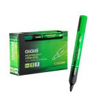 GIGIS Permanent Marker, Bullet Tip, Green - Pack of 12