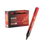GIGIS Permanent Marker, Bullet Tip, Red - Pack of 12