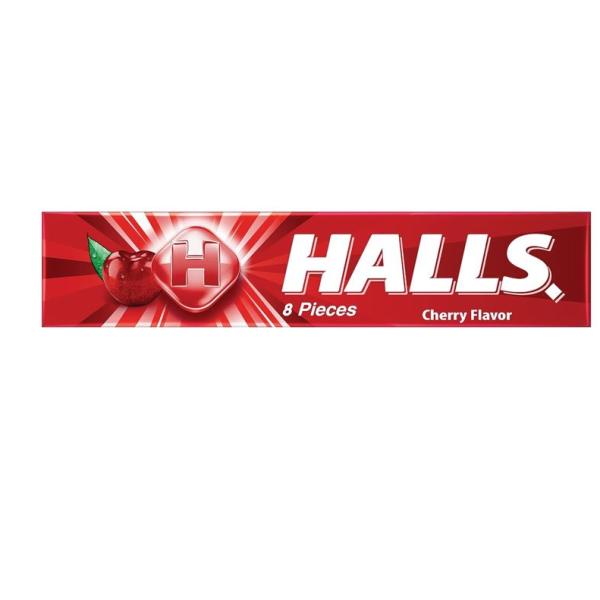 Halls Cherry Flavoured Candy, 8 Pieces - 22.4g