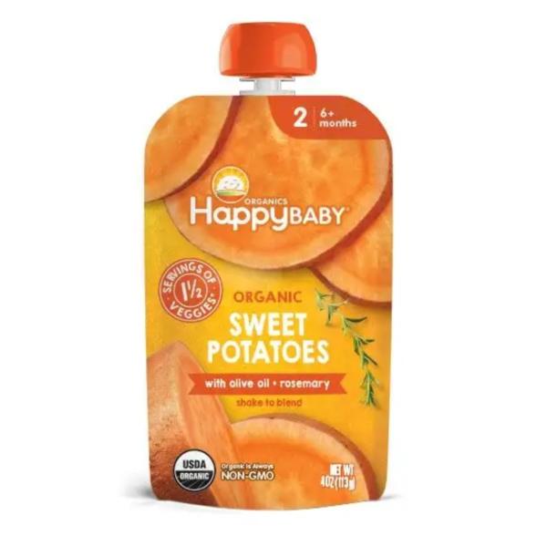 Happy Family Organics Savory Blend Stage 2 Sweet Potatoes with Olive Oil and Rosemary - 113g