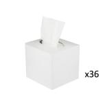 HotPack Square Boutique Facial Tissues, White Box, 2 Ply, 80 sheets - 36 pcs