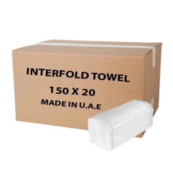 Interfold Tissue, 1 Ply, 150 Sheets - 20 Pieces