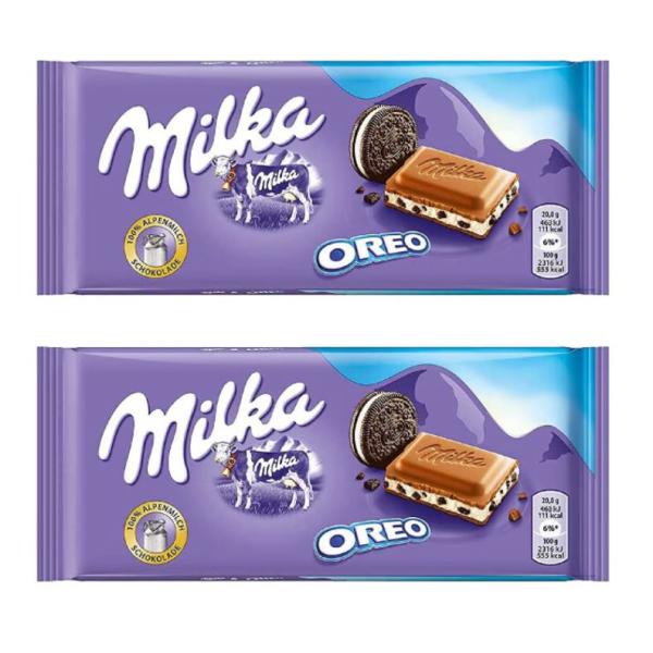 Milka Chocolate With Oreo Cookies - 100g (Dual Pack)