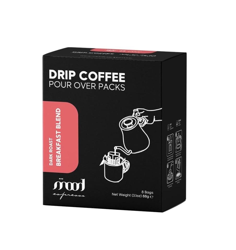 Mood Espresso Drip Coffee Blend, Breakfast Blend - 11g Sachet x 8
