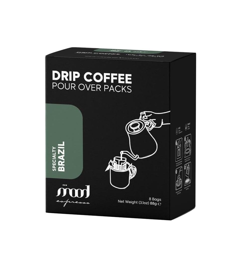 Mood Espresso Drip Coffee Blend, Specialty Brazilian Blend - 11g Sachet x 8