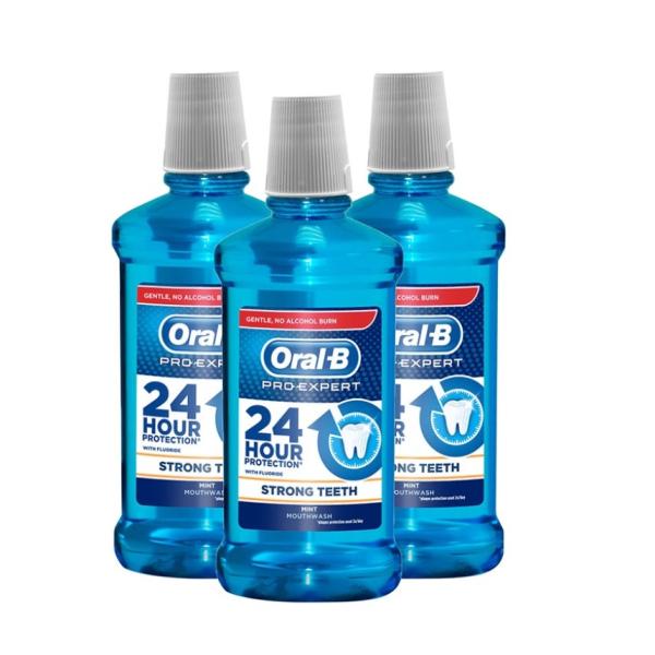 Oral-B Pro-Expert Strong Teeth Mint Mouthwash - 500 ml (Buy Two Get One Free)