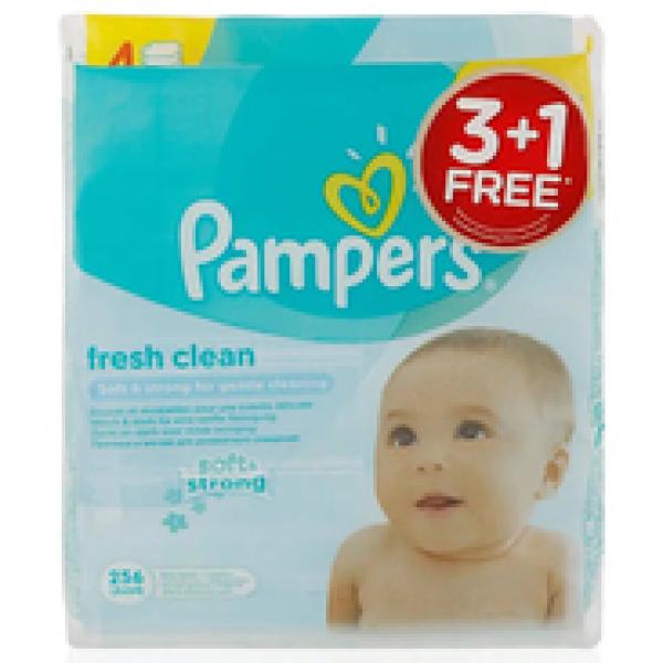 Pampers Complete Clean Baby Wipes - 4 x 64 Wipes