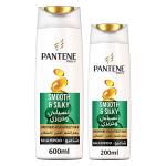 Pantene Pro-V Smooth and Silky Shampoo Pack, 600 ml + 200ml Free