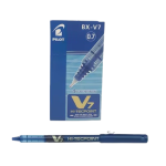 Pilot V7 Hi-Tecpoint Rollerball Pen, 0.7 mm Tip, Blue - Pack of 12