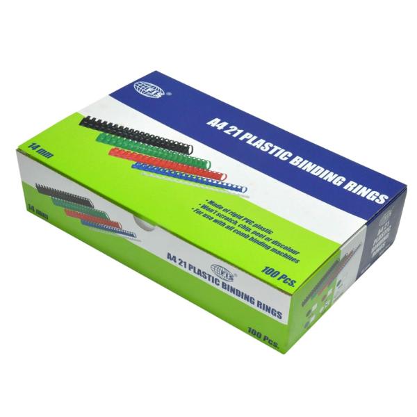 Plastic Binding Rings, 14mm - 100 Pieces