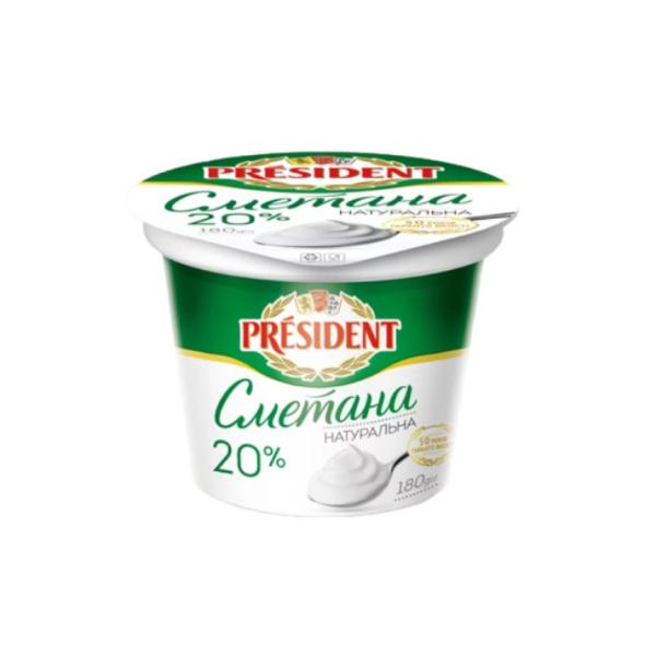 President Sour Cream, 20% Fat - 180g