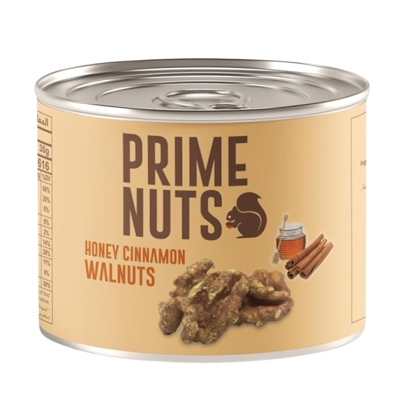 Prime Nuts, Honey Cinnamon Walnut, Tin - 100g x 24