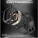 Promate CaseBand, Durable Protection Watch Case with TPU Watch Band, Black