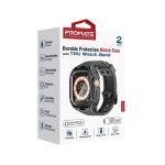 Promate CaseBand, Durable Protection Watch Case with TPU Watch Band, Black