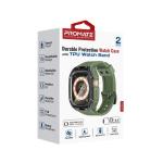 Promate CaseBand, Durable Protection Watch Case with TPU Watch Band, Midnight Green