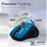 Promate Cursor, EZGrip Ergonomic Wireless Mouse, Blue