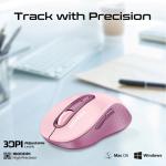 Promate Ken, Dual Mode Wireless Optical Mouse with BT & RF Connectivity, Pink