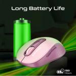 Promate Ken, Dual Mode Wireless Optical Mouse with BT & RF Connectivity, Pink