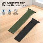 Promate MagBand-MS, Premium Magnetic Silicone Watch Band, Midnight Green