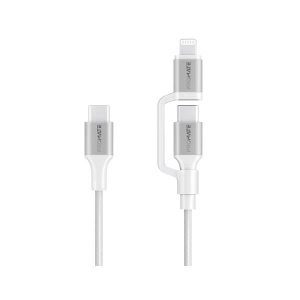 Promate PowerLink-CCi, High Tensile Strength 60W High-Speed Multi-Device Charging Cable, White