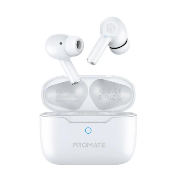 Promate ProPods High-Definition ANC TWS Earphones with intellitouch, White