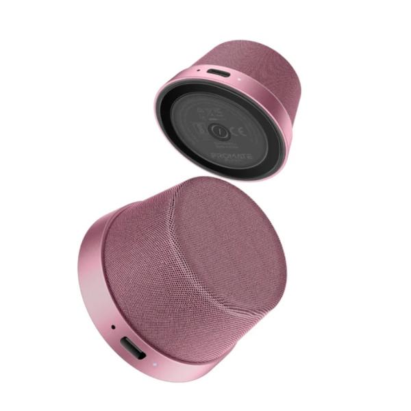 Promate Punch High-Fidelity Mini Bluetooth Speaker with MagSafe Compatible Base, Pink